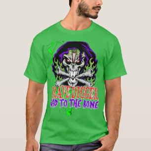 T-shirt Grave Digger Bad to Bone monster confam grave creu