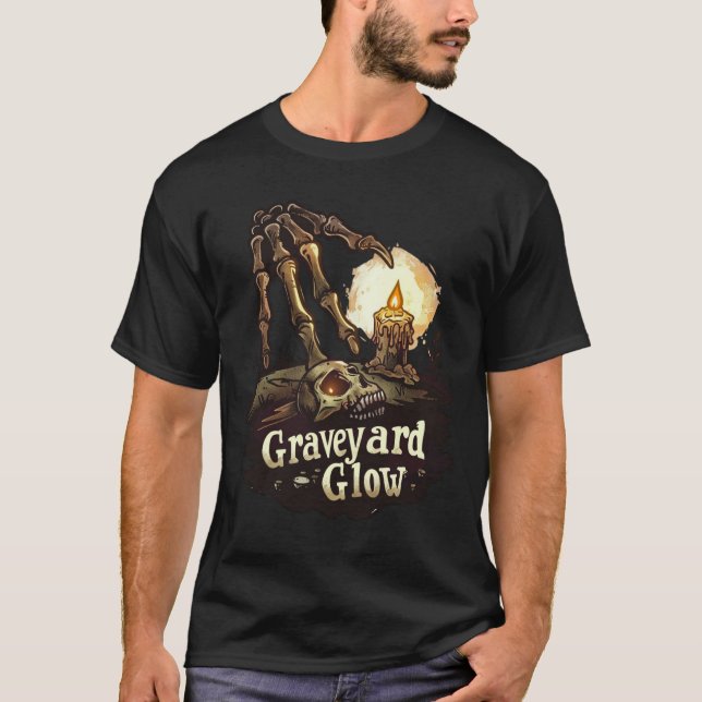 T-shirt Graveyard Glow - Skeleton Halloween (Devant)