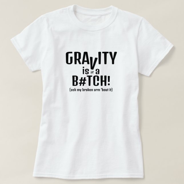 T-shirt Gravité et chutes - blague v1.2 (Design devant)