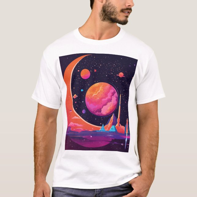 T-shirt Gravité et magnétisme dans l'espace – Science futu (Devant)
