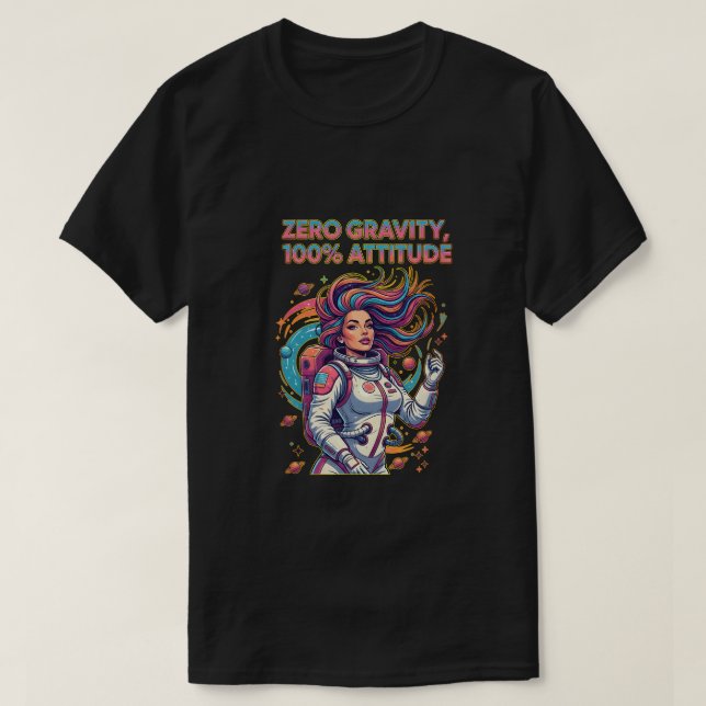 T-shirt Gravité Zéro, 100% Attitude (Design devant)