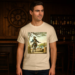 T-shirt Gravure colorée vintage de 1736 de Blackbeard le p