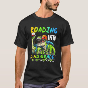 T-shirt Gravure Dans Le Jardin D'Enfants Dinosaure T Rex R