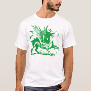 T-shirt Gravure de dragon - Vert d'herbe