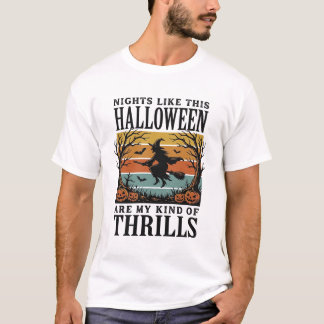 T-shirt Gravure de scène d'épouvante Halloween sorcière vi