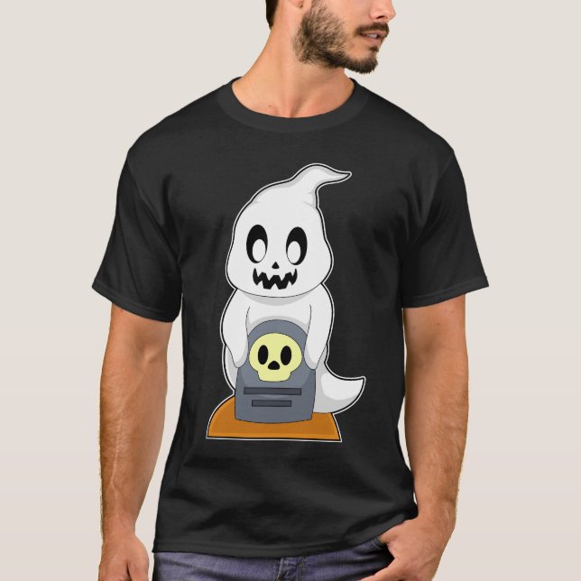 T-shirt Gravure d'Halloween fantôme (Devant)