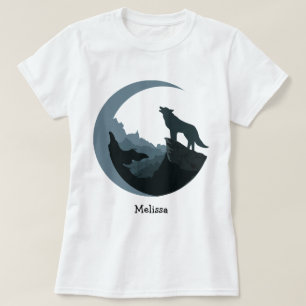 T-shirt Gray/Blue Howling féminin personnalisées sur la lu