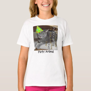 T-shirt Gray Cat Party Animal