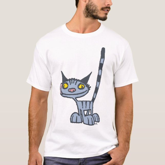 T-shirt Gray Cute et Cool Kitty (Devant)