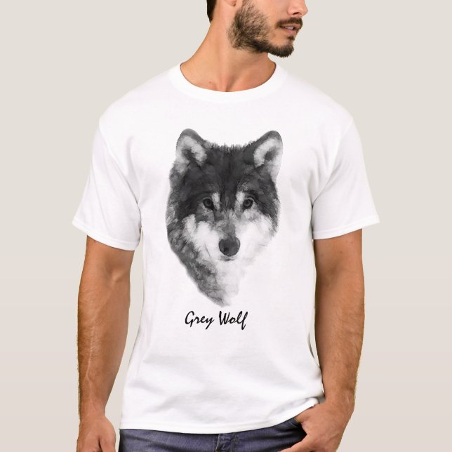 T-shirt Gray Wolf élégant personnalisable (Devant)