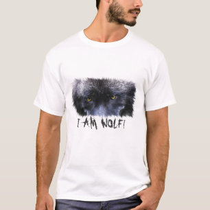T-shirt GRAY WOLF EYES "I Am Wolf" Art de la faune