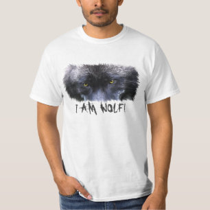 T-shirt Gray Wolf Eyes "I Am Wolf" Art de la faune