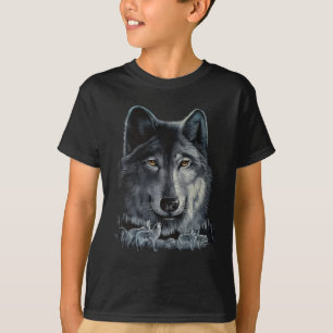 T-shirt Gray Wolf Kids Glow in the dark print.pn
