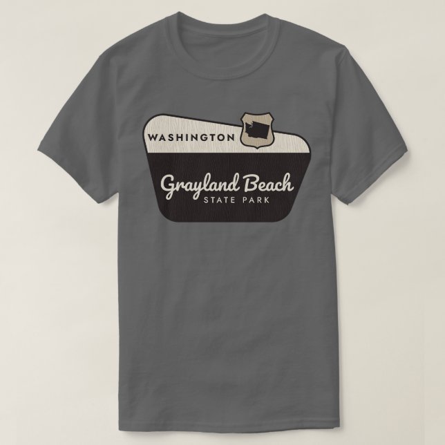 T-shirt Grayland Beach State Park Affiche de bienvenue de  (Design devant)