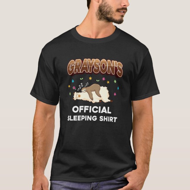 T-shirt Grayson Name Sleeping  Sleep Personalized Pajama (Devant)
