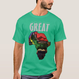 T-shirt Great Africa Rainbow Map couleurs traditionnelles