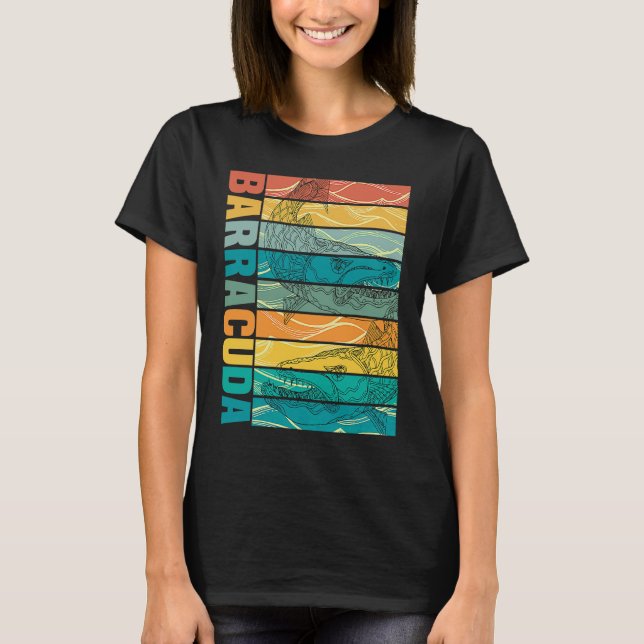 T-shirt Great Barracuda Cuda Pêche Faune Salle Wi-Fi (Devant)