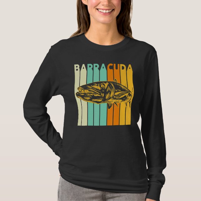 T-shirt Great Barracuda Cuda Pêche Faune Salle Wi-Fi (Devant)