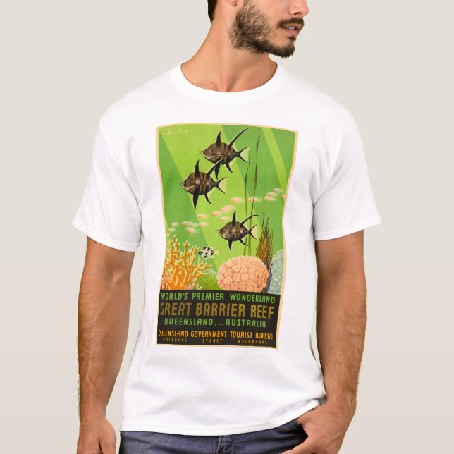 T-shirt Great Barrier Reef Australia Poster (Devant)
