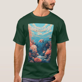 T-shirt Great Barrier Reef Australiaravel Art Vintage frie