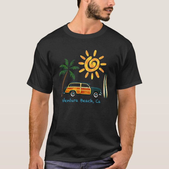 T-shirt Great Beach Woodie Surf (Devant)