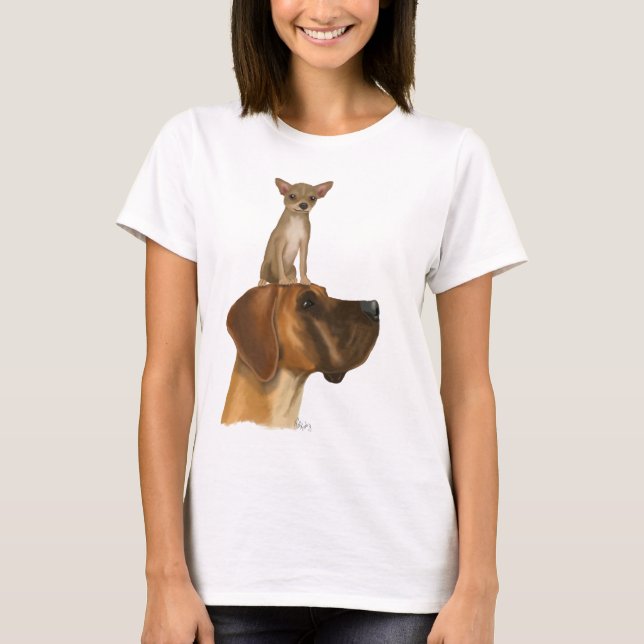 T-shirt Great Dane and Chihuahua 2 (Devant)
