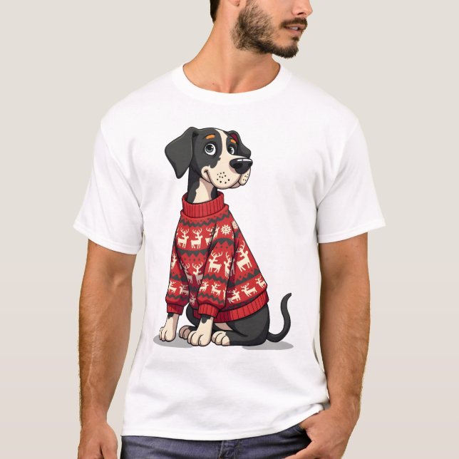 T-shirt Great Dane Christmas Sweater (Devant)