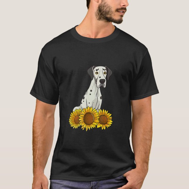 T-shirt Great Dane Dog Sunflower Graphic for Women Cute Fl (Devant)