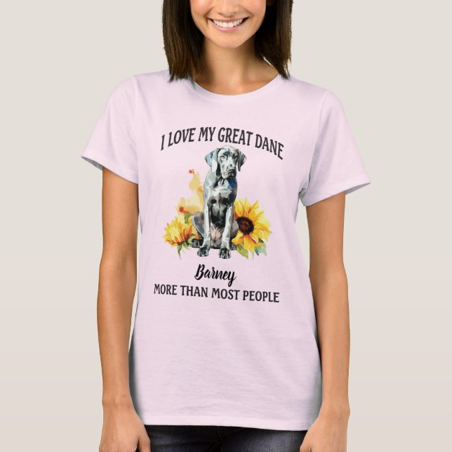 T-shirt Great Dane Love (nom de la Personnaliser) (Devant)