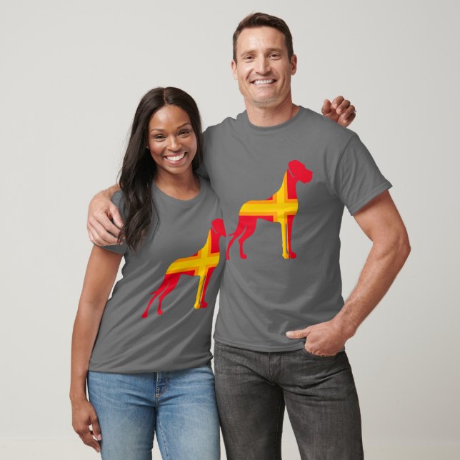 T-Shirt Great Dane rouge (Unisexe)
