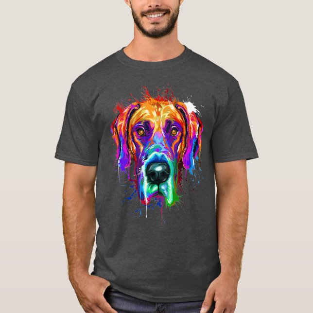 T-shirt Great Dane Splash Art Dane Shirts Great dane (Devant)