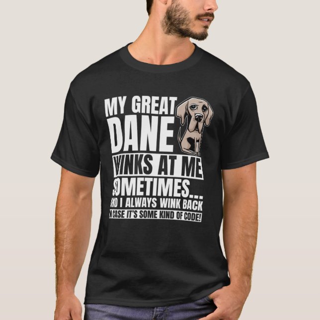 T-shirt Great Dane Winks Doux chien fourrure Parent allema (Devant)