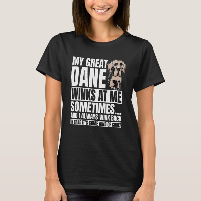 T-shirt Great Dane Winks Doux Dog Fur Parent allemand Mas (Devant)