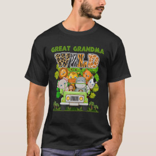 T-shirt Great Grand-mère Wild Zoo Thème Anniversaire Camio