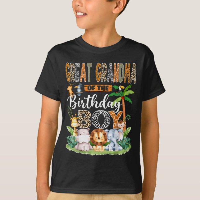 T-shirt Great Grandma Of The Birthday Boy Jungle Safari An (Devant)