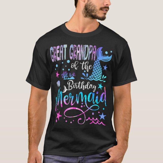 T-shirt Great Grandpa Of The Birthday Mermaid Funny Birthd (Devant)