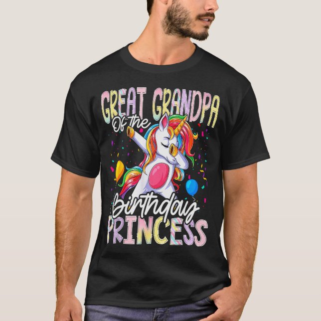 T-shirt Great Grandpa Of The Birthday Princess Dabbing Uni (Devant)