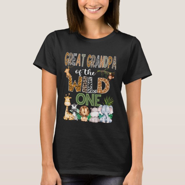 T-shirt Great Grandpa of The Wild One 1St Birthday Safari  (Devant)
