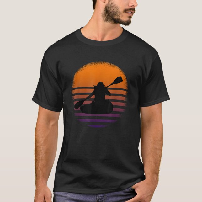 T-shirt Great Kayaker Silhouette Kayak Paddle cadeau (Devant)