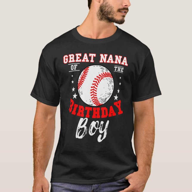 T-shirt Great Nana De L'Anniversaire Boy Baseball Thème An (Devant)