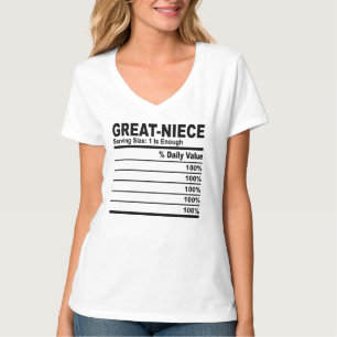 T-shirt Great Niece Nutrition Facts Personnalisé pour