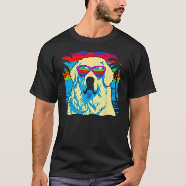 T-shirt Great Pyrenees Dog Beach (Devant)