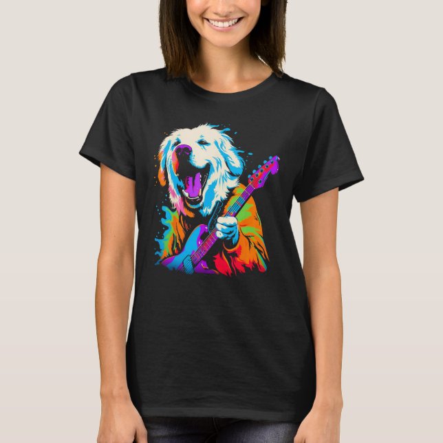 T-shirt Great Pyrenees Dog Guitar (Devant)