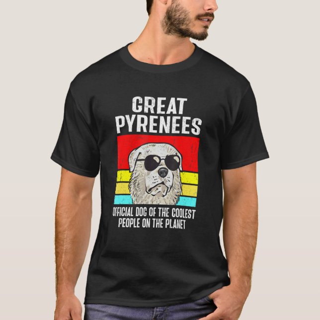 T-shirt Great Pyrenees Dog Retro Vintage Pyrenees (Devant)