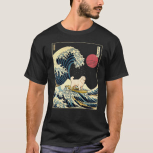 T-shirt Great Pyrenees Japonais Kanagawa Vague Surf amusan