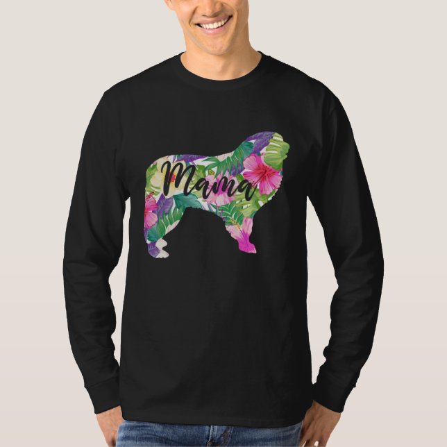 T-shirt Great Pyrenees Mama Mom Flowers Mother s Day (Devant)