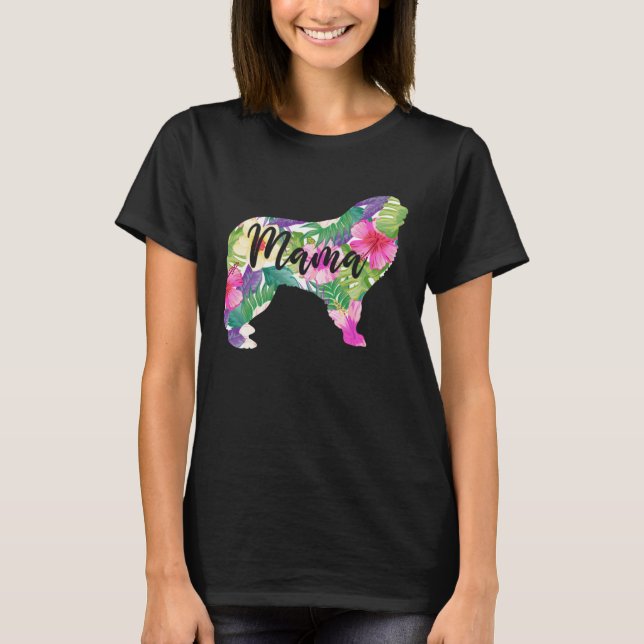 T-shirt Great Pyrenees Mama Mom Flowers Mother s Day (Devant)