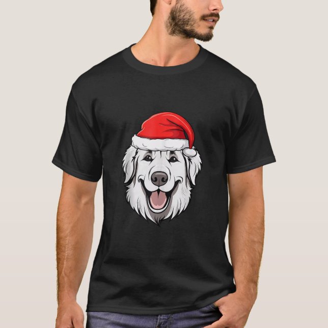 T-shirt Great Pyrenees Noël Père Noël Chien mignonne Vacan (Devant)