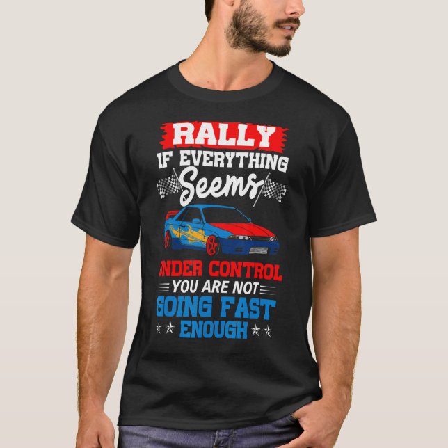 T-shirt Great Rally Saying Racing Cars Cars  Men Boys (Devant)