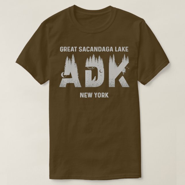 T-shirt Great Sacandaga Lake Adirondack Mounts New York (Design devant)